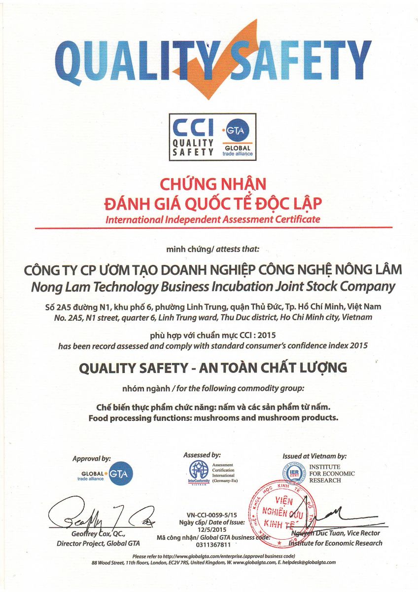 Chứng nhận CCI